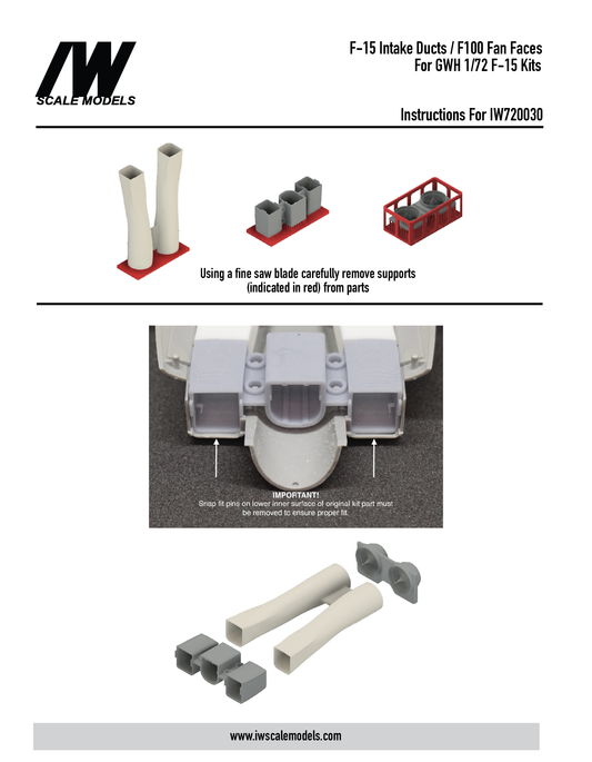 F-15 Intake Ducts / F100 "Fan Faces" for GWH Kit (1/72)