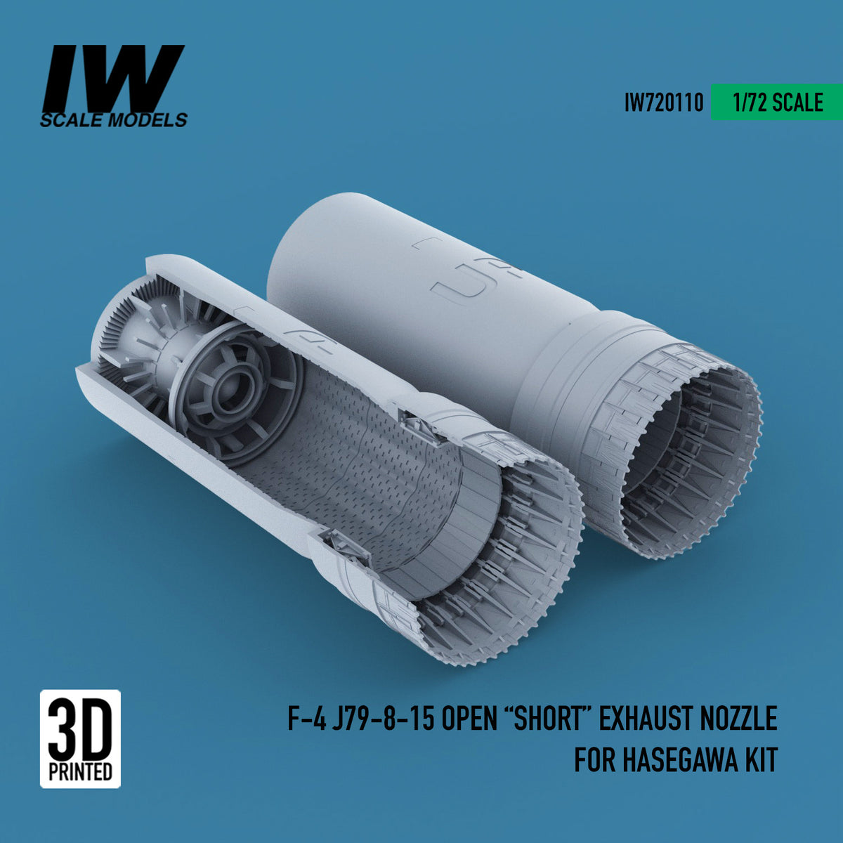 F-4 J79-8-15 Open "Short" Exhaust Nozzle For Hasegawa Kit (1/72)