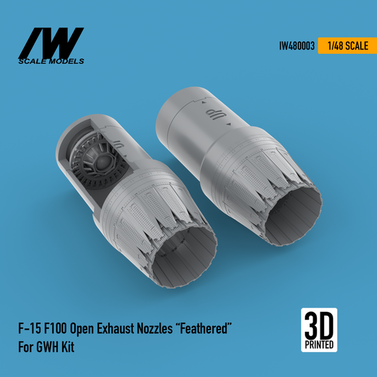 F-15 F100 Open Exhaust Nozzle "Feathered" for GWH Kit (1/48)
