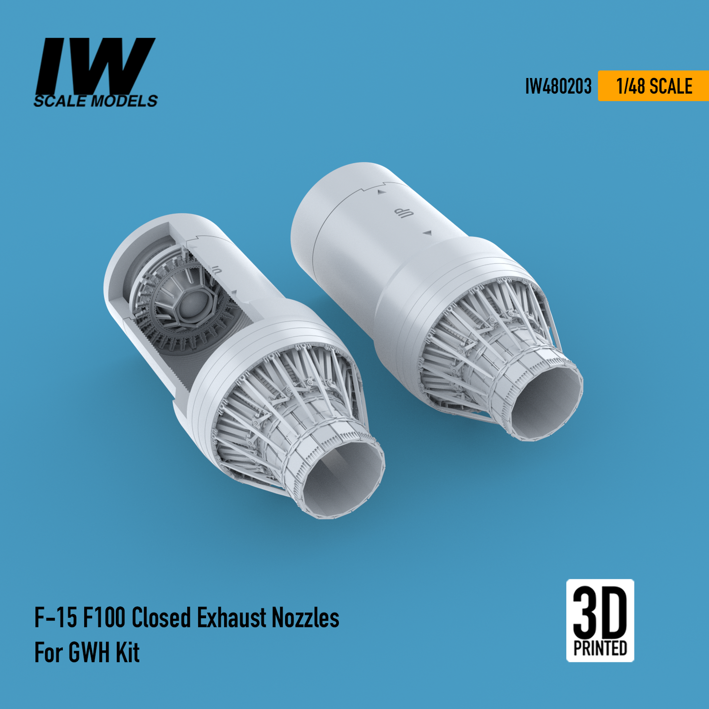 F-15 F100 Closed Exhaust Nozzles for GWH Kit (1/48)