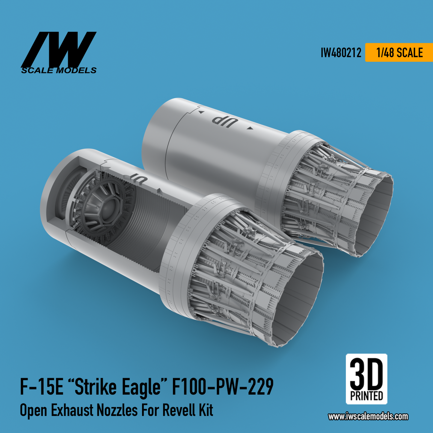 F-15E "Strike Eagle" F100-PW-229 Open Exhaust Nozzles for Revell Kit (1/48)