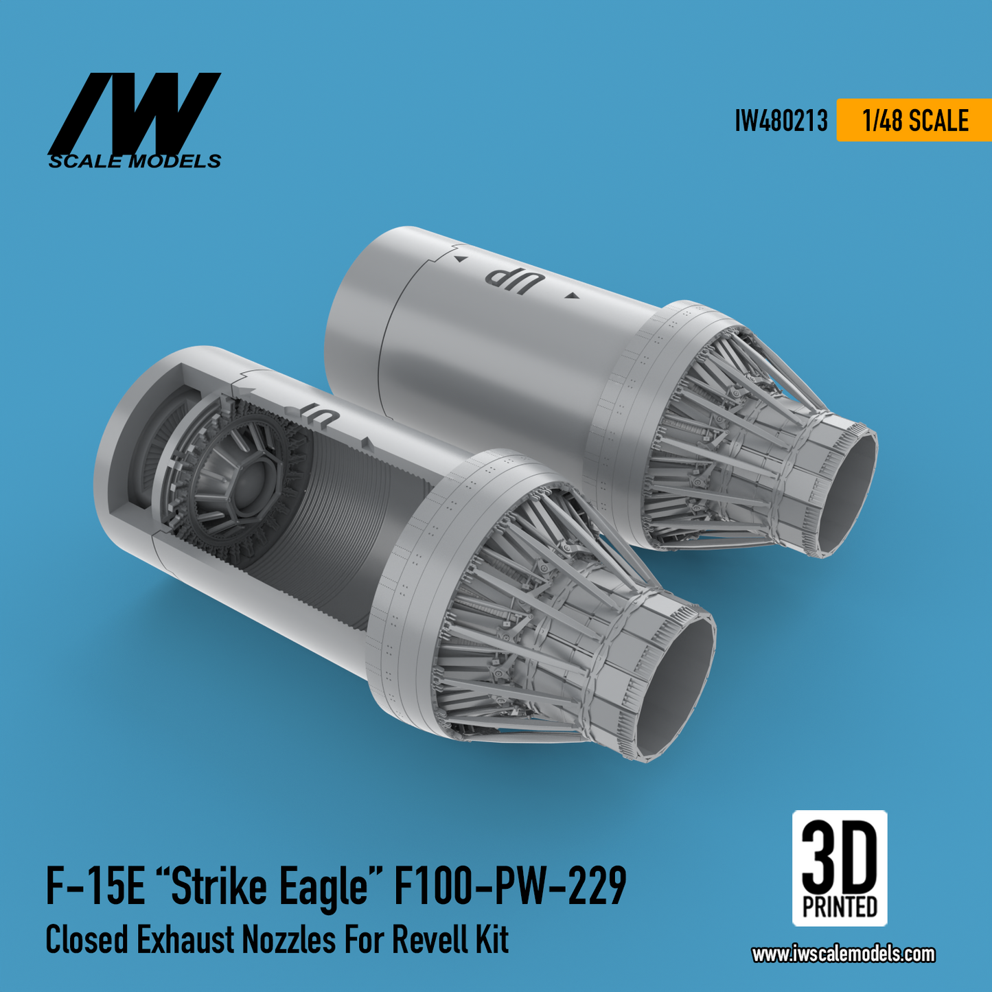 F-15E "Strike Eagle" F100-PW-229 Closed Exhaust Nozzles for Revell Kit (1/48)