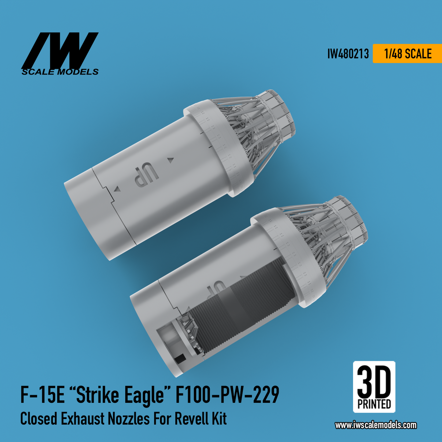 F-15E "Strike Eagle" F100-PW-229 Closed Exhaust Nozzles for Revell Kit (1/48)