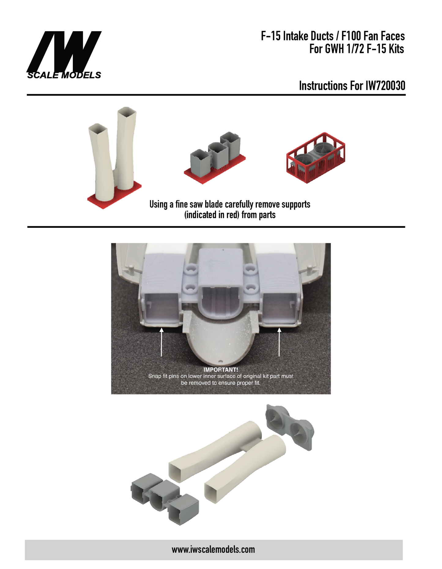 F-15 Intake Ducts / F100 "Fan Faces" for GWH Kit (1/72)