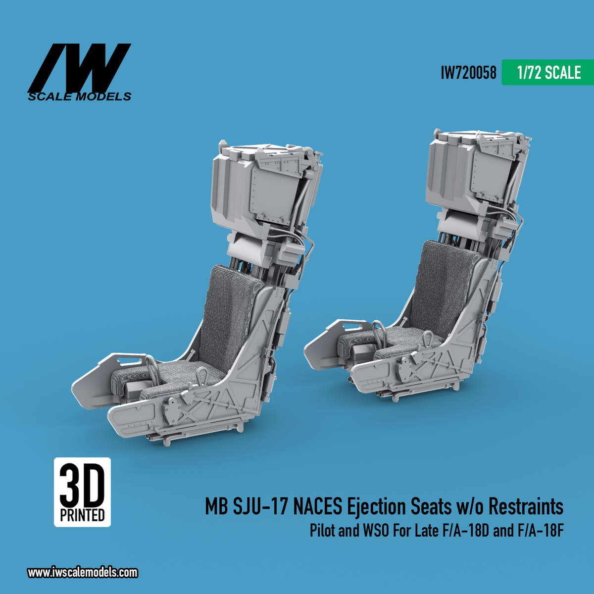 MB SJU-17 NACES Ejection Seats Without Restraints For Late F/A-18D and F/A-18F Super Hornet (1/72)
