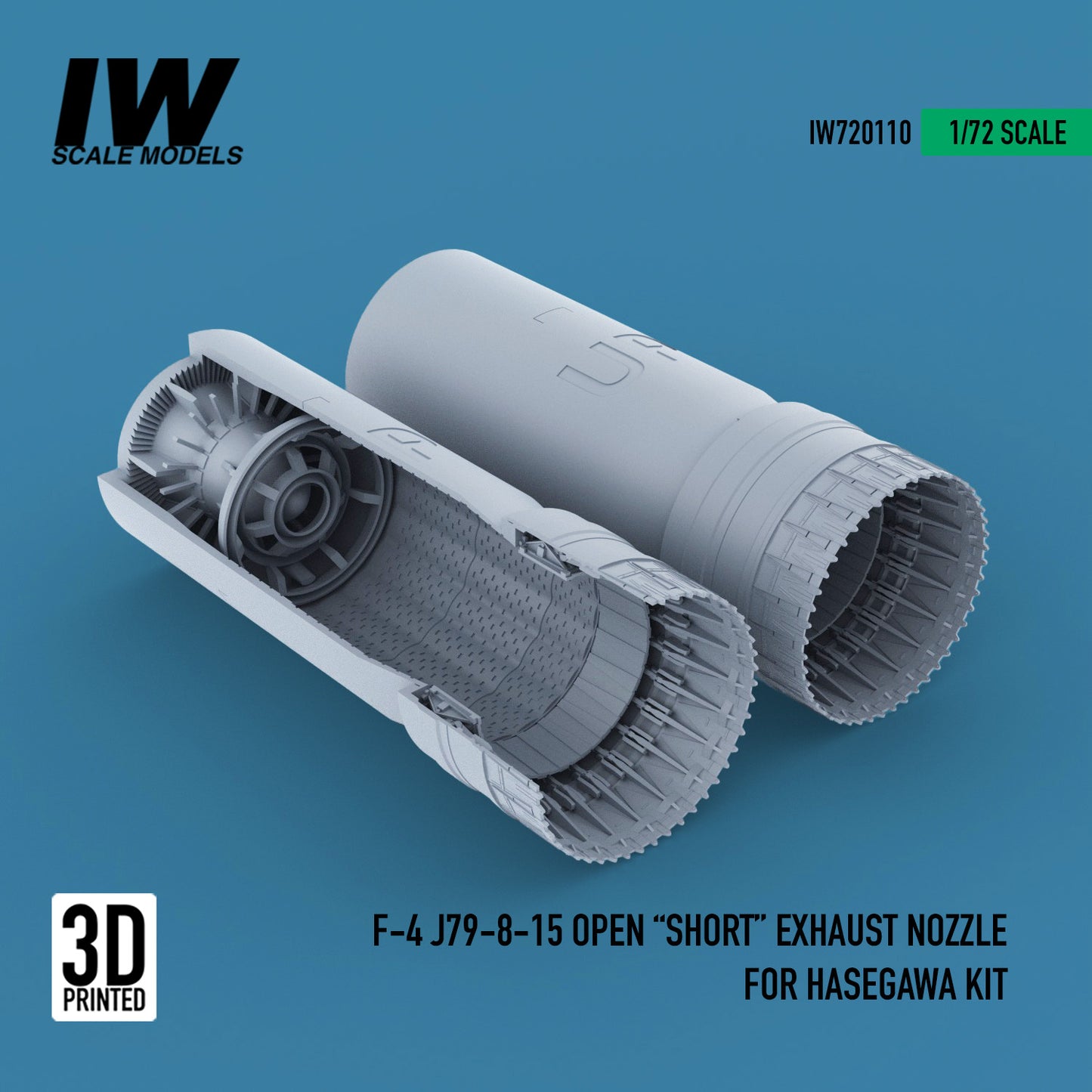 F-4 J79-8-15 Open "Short" Exhaust Nozzle For Hasegawa Kit (1/72)