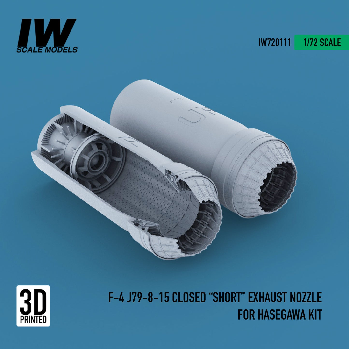 F-4 J79-8-15 Closed "Short" Exhaust Nozzle For Hasegawa Kit (1/72)