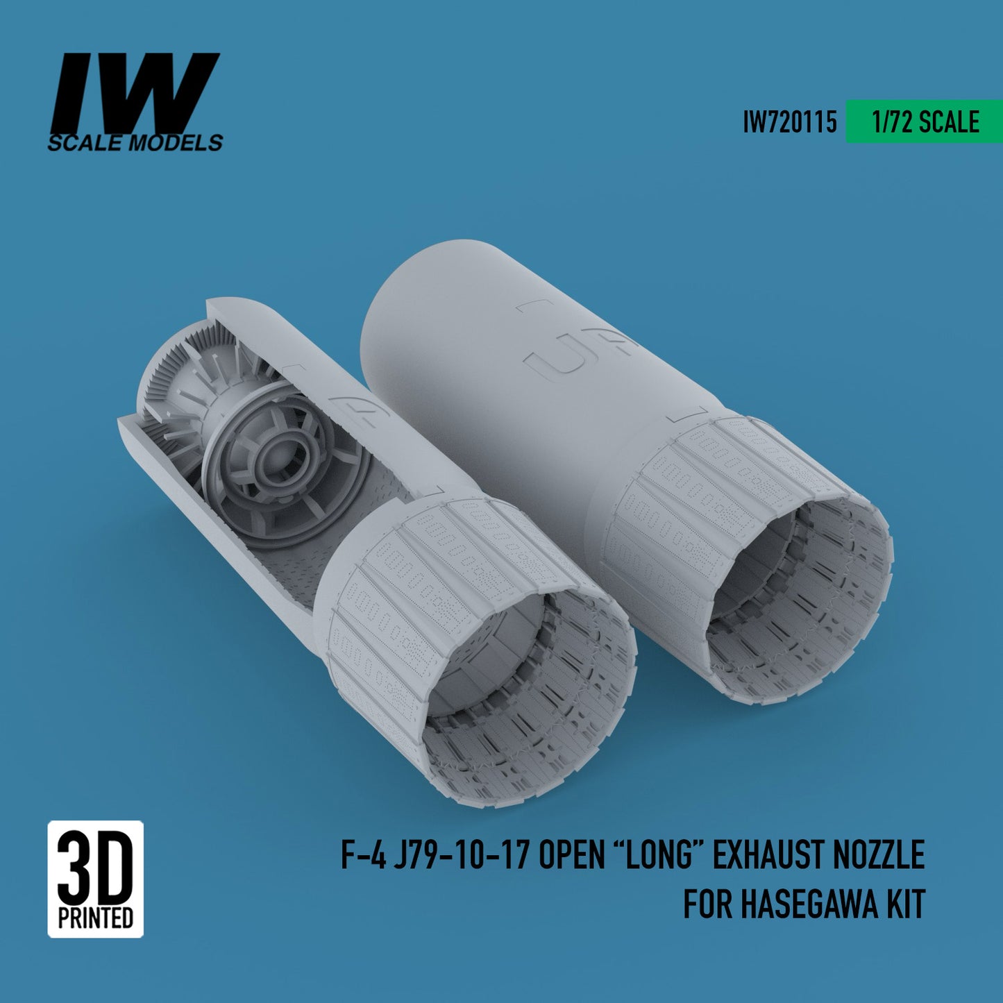 F-4 J79-10-17 Open "Long" Exhaust Nozzle For Hasegawa Kit (1/72)