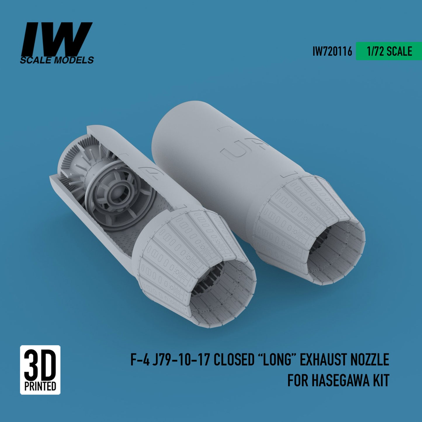 F-4 J79-10-17 Closed "Long" Exhaust Nozzle For Hasegawa Kit (1/72)