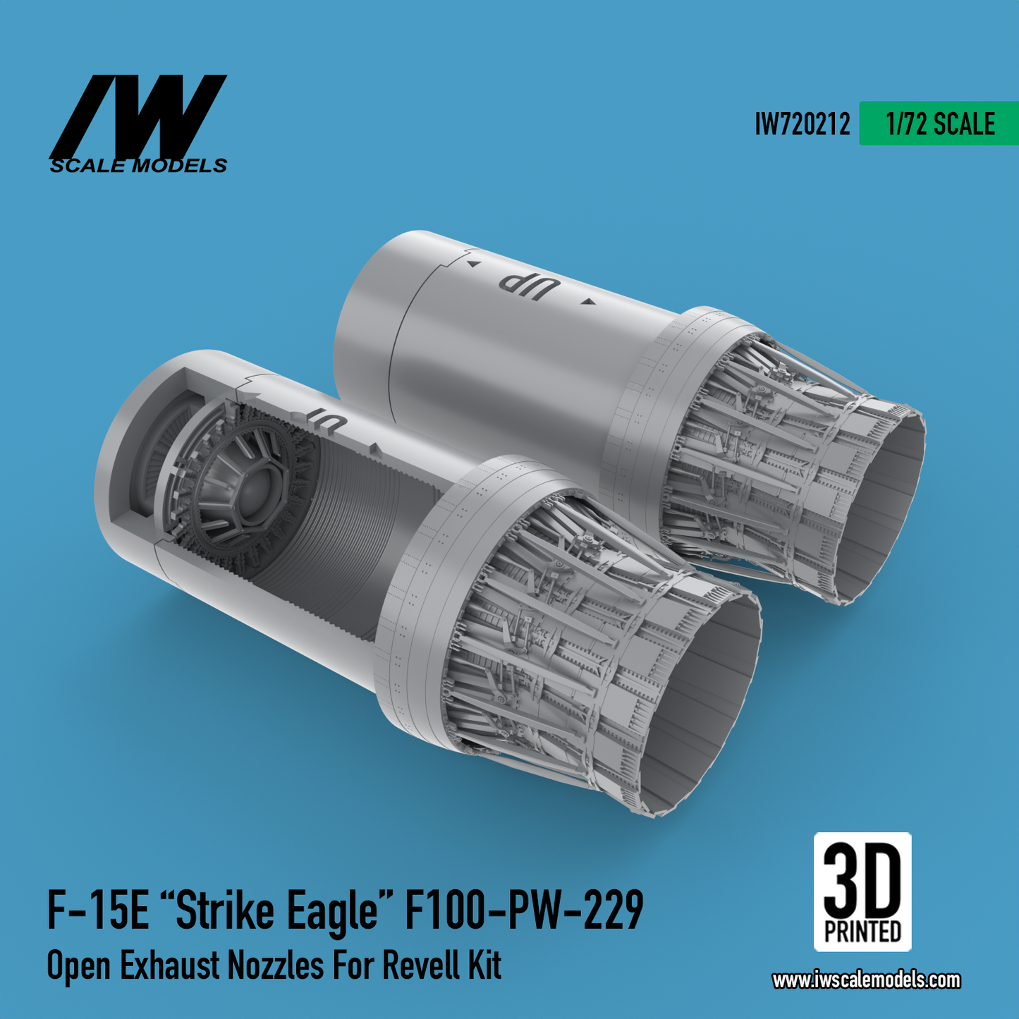 F-15E "Strike Eagle" F100-PW-229 Open Exhaust Nozzles for Revell Kit (1/72)